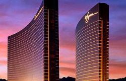 Las Vegas - Wynn Encore hotel exterior at sunset